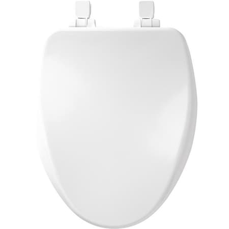 Mayfair 4001078 Slow Close Elongated White Enameled Wood Toilet Seat